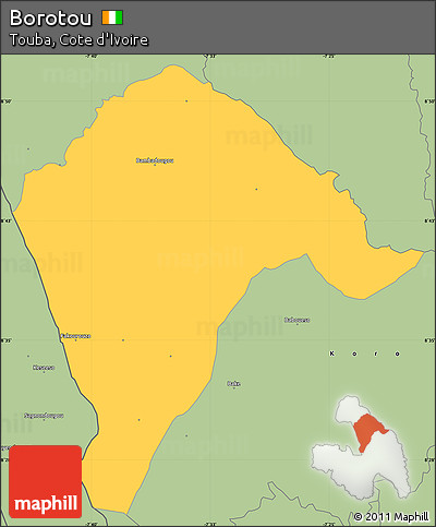 Savanna Style Simple Map of Borotou