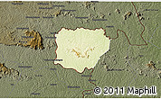 Physical 3D Map of Koonan, darken