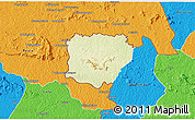 Physical 3D Map of Koonan, political outside