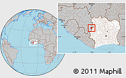 Gray Location Map of Koonan, highlighted country