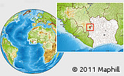 Physical Location Map of Koonan, highlighted country