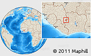 Shaded Relief Location Map of Koonan