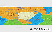 Physical Panoramic Map of Koonan, political outside