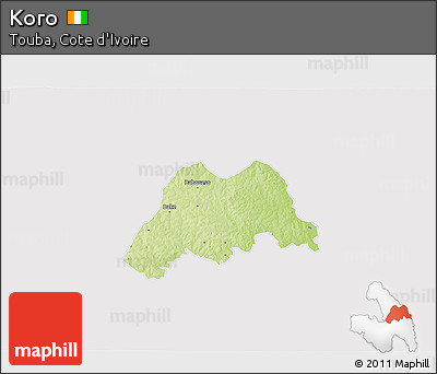 Physical 3D Map of Koro, cropped outside