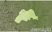Physical 3D Map of Koro, darken