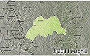 Physical 3D Map of Koro, darken, semi-desaturated