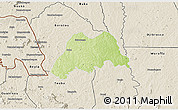 Physical 3D Map of Koro, shaded relief outside