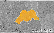 Political 3D Map of Koro, desaturated