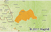 Political 3D Map of Koro, physical outside