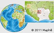 Physical Location Map of Koro, highlighted country, highlighted parent region