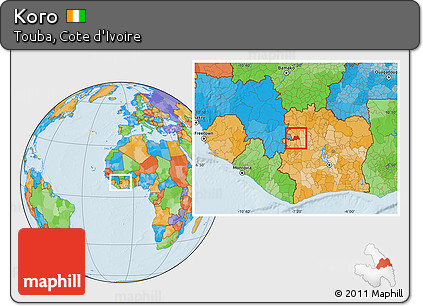 Political Location Map of Koro