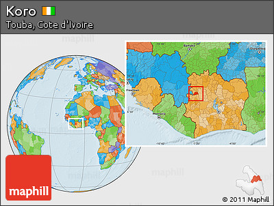 Political Location Map of Koro