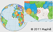 Political Location Map of Koro, highlighted country