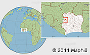 Savanna Style Location Map of Koro, highlighted country