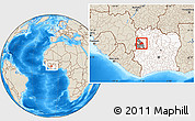 Shaded Relief Location Map of Koro, highlighted country, highlighted parent region
