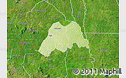 Physical Map of Koro, satellite outside