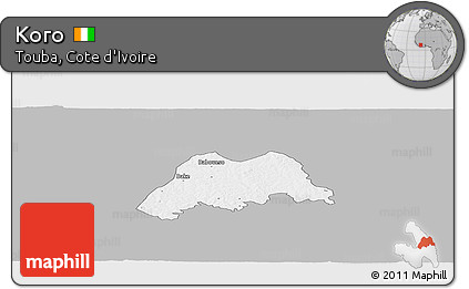 Gray Panoramic Map of Koro, single color outside