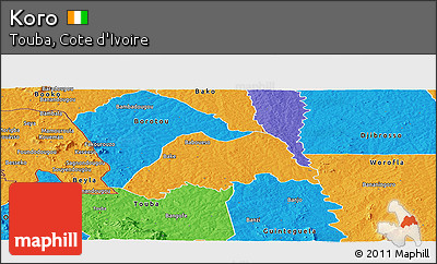 Political Panoramic Map of Koro