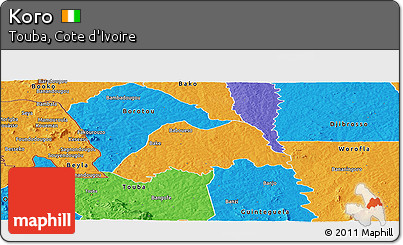 Political Panoramic Map of Koro
