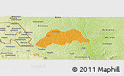 Political Panoramic Map of Koro, physical outside