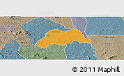 Political Panoramic Map of Koro, semi-desaturated