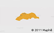 Political Panoramic Map of Koro, single color outside