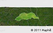Satellite Panoramic Map of Koro, darken