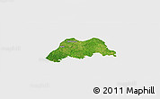 Satellite Panoramic Map of Koro, single color outside