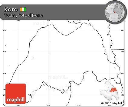 Blank Simple Map of Koro, no labels