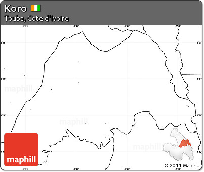 Blank Simple Map of Koro, no labels