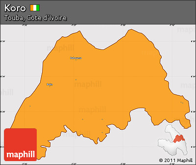Political Simple Map of Koro, cropped outside