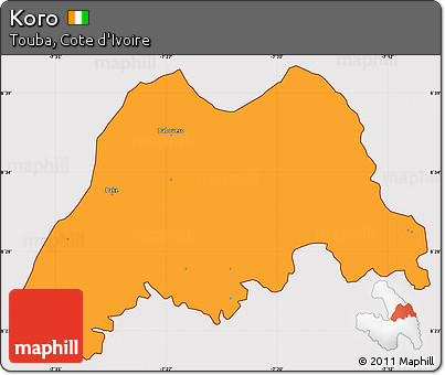 Political Simple Map of Koro, cropped outside