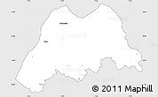 Silver Style Simple Map of Koro, single color outside