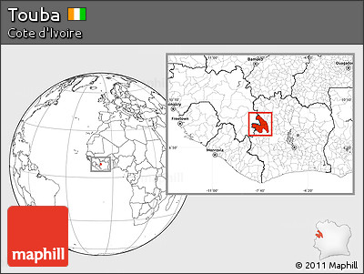 Blank Location Map of Touba