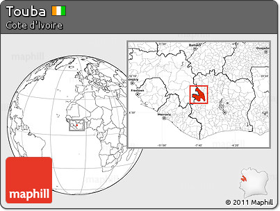 Blank Location Map of Touba