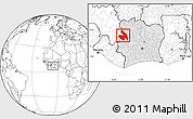Blank Location Map of Touba, highlighted country, within the entire country