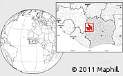 Blank Location Map of Touba, highlighted country