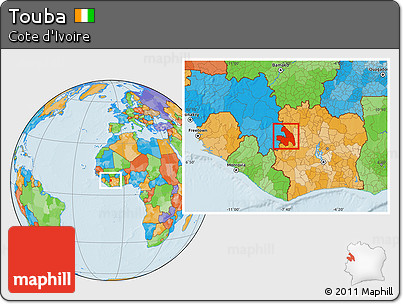 Political Location Map of Touba