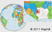 Political Location Map of Touba, highlighted country