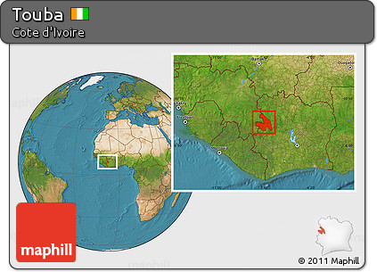 Satellite Location Map of Touba
