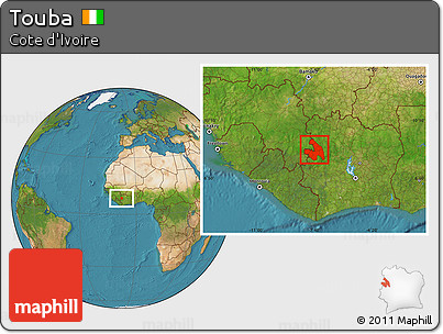 Satellite Location Map of Touba