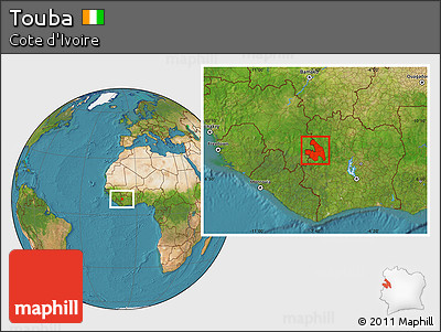 Satellite Location Map of Touba
