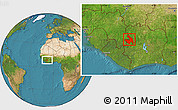 Satellite Location Map of Touba