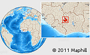 Shaded Relief Location Map of Touba
