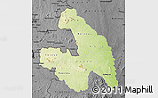 Physical Map of Touba, darken, desaturated
