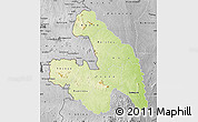 Physical Map of Touba, desaturated