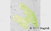 Physical Map of Touba, lighten, desaturated