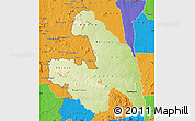Physical Map of Touba, political outside
