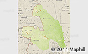 Physical Map of Touba, shaded relief outside