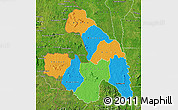 Political Map of Touba, satellite outside